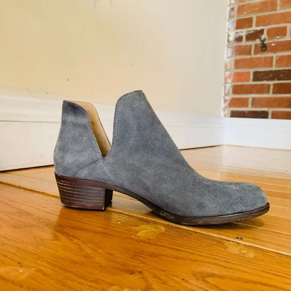 LUCKY BRAND SUEDE SHOES BOOTIES HEEL Size 7.5 37.5 M EXCELLENT - Picture 3 of 14